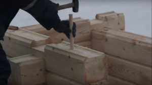 Баня из профилированного бруса под усадку