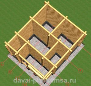 Деревянная баня 5x6 метров – чертежи бревенчатых стен 
