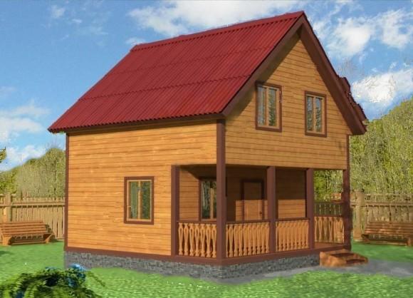 Двухэтажная баня из бруса 6 х 6 Двухэтажная баня из бруса 6 х 6