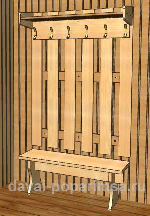 Настенная деревянная вешалка своими руками для бани 