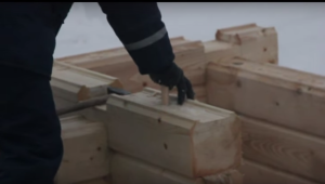 Баня из профилированного бруса под усадку