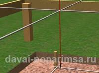 Траншея под фундамент для бани 