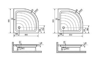 Поддоны для душевой кабины &mdash; формы и размеры