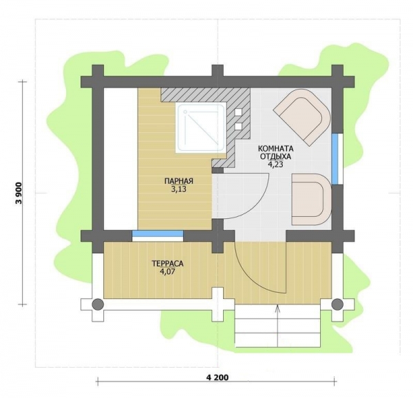 Проекты бань из профилированного бруса с верандой Проекты бань из профилированного бруса с верандой