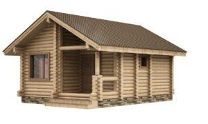 Одноэтажные бани с верандой