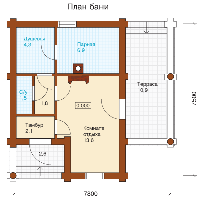 Проекты бань из профилированного бруса с верандой Проекты бань из профилированного бруса с верандой