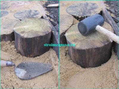  
Садовая дорожка из спилов дерева своими руками