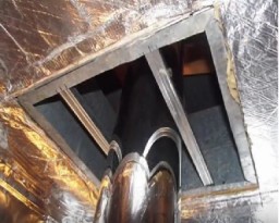 Проход трубы через потолок бани