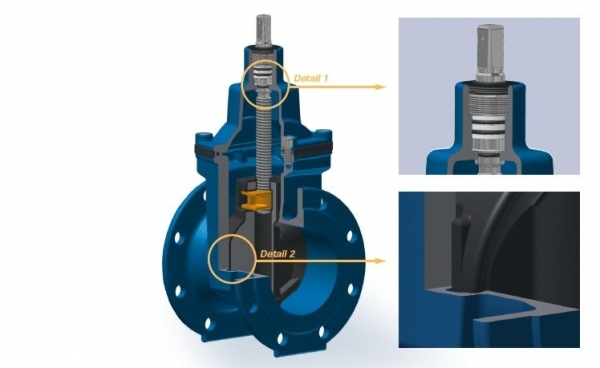 Задвижка запорная с обрезиненным клином фланцевая: конструкция, назначение Задвижка запорная с обрезиненным клином фланцевая: конструкция, назначение