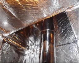 Проход трубы через потолок бани