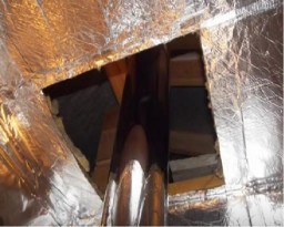 Проход трубы через потолок бани