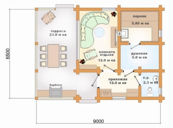 Проекты бань из профилированного бруса с верандой Проекты бань из профилированного бруса с верандой