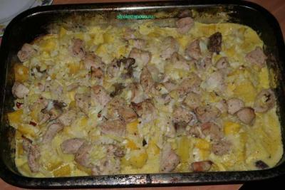  
Тыква с куриной грудкой