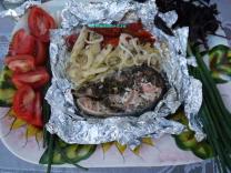 Сёмга, запечённая с овощами
Сёмга, запечённая с овощами