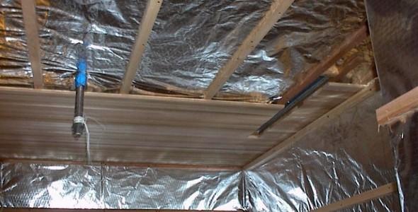 Подшивной потолок в бане Подшивной потолок в бане