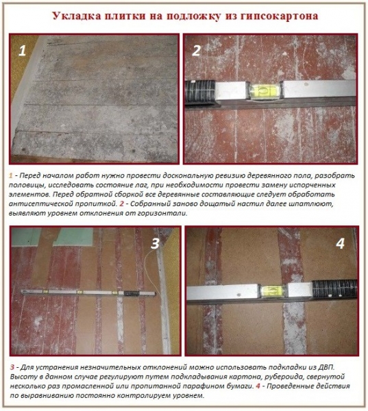 Укладка плитки на деревянный пол Укладка плитки на деревянный пол