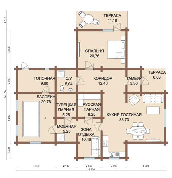 Проекты бань из профилированного бруса с верандой Проекты бань из профилированного бруса с верандой