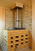 Проход трубы через потолок бани