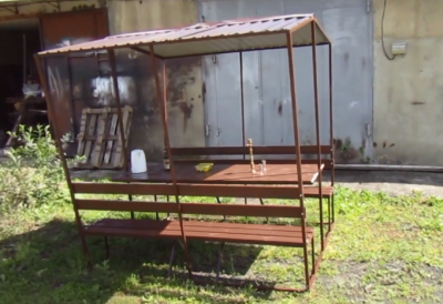 Беседки для дачи своими руками простые: стальные, деревянные, каменные