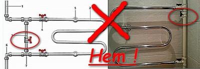 Подключение полотенцесушителя к стояку горячей воды схема Подключение полотенцесушителя к стояку горячей воды схема