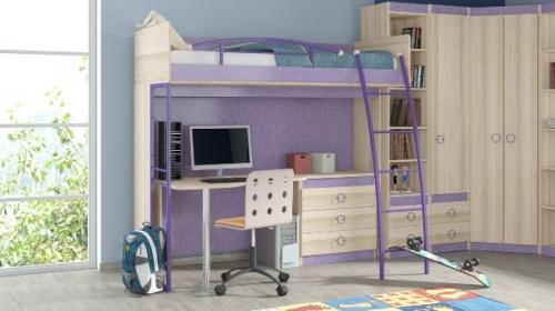 Кровать-чердак с рабочей зоной Кровать-чердак с рабочей зоной