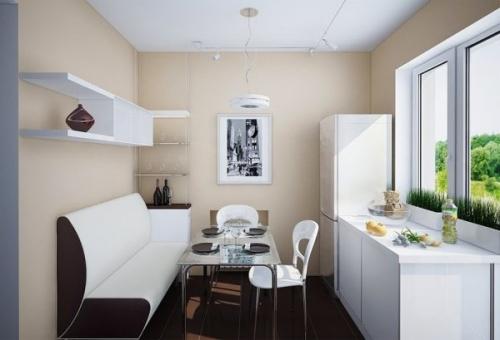 Диван в интерьере кухни