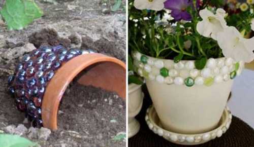 Декор цветочных горшков Декор цветочных горшков