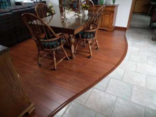 Как соединить плитку с ламинатом