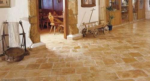 Пол из камня в квартире (доме)