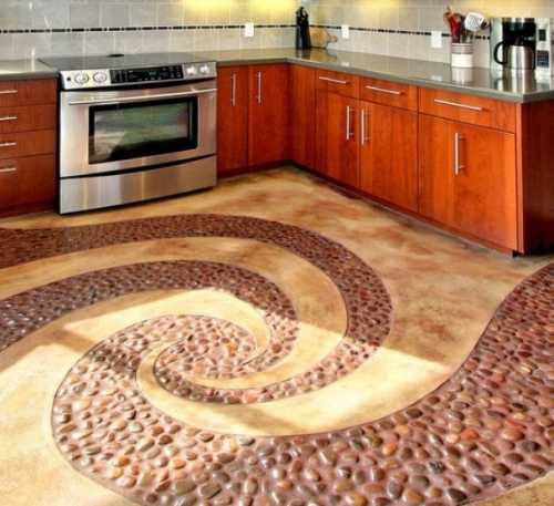 Пол из камня в квартире (доме)