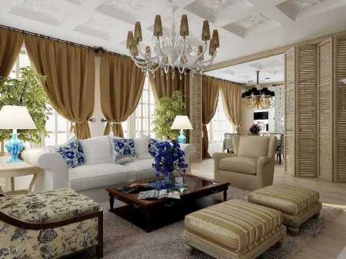 Американский стиль в интерьере гостиной