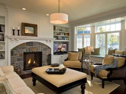 Американский стиль в интерьере гостиной