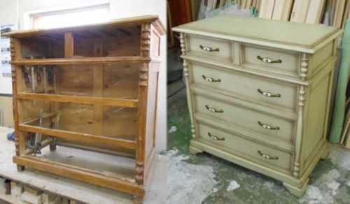 Как обновить старый комод Как обновить старый комод