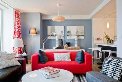 Интерьер комнаты в стиле контемпорари