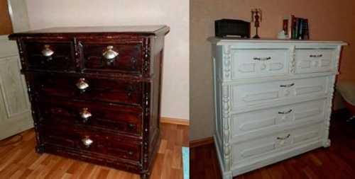 Как обновить старый комод Как обновить старый комод