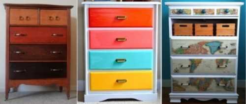 Как обновить старый комод Как обновить старый комод