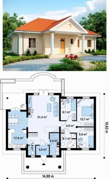 Проекты одноэтажных домов из пеноблоков: особенности очень легких стен Проекты одноэтажных домов из пеноблоков: особенности очень легких стен