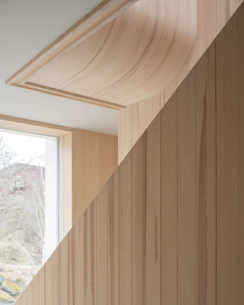 Деревянная резиденция, встроенная в скалистый склон