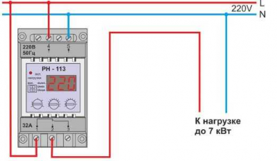 Схемы подключения реле напряжения в однофазной и трехфазной сети Схемы подключения реле напряжения в однофазной и трехфазной сети
