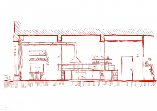 Многоуровневый лофт с индустриальной атмосферой