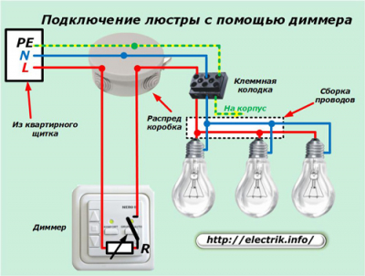 Как подключить люстру к выключателю